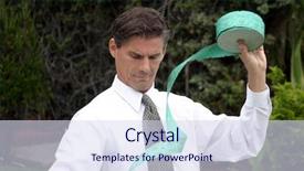  Presentation with raffle ticket - Audience pleasing presentation theme consisting of raffle ticket - business man is overwhelmed backdrop and a sky blue colored foreground