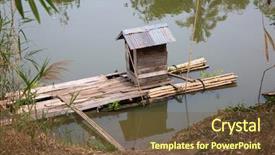  Presentation with culture kalimantan - Colorful PPT theme enhanced with raft building - simple floating bathroom in kalimantan backdrop and a tawny brown colored foreground