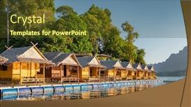 Presentation with lake sebu philippines - PPT layouts having raft-houses-on-cheow-lan background and a tawny brown colored foreground