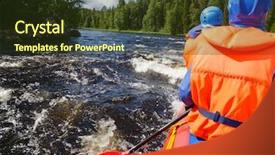  Presentation with rafting - Beautiful presentation featuring rafters in a rafting boat backdrop and a tawny brown colored foreground