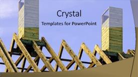  Presentation with house - Beautiful PPT theme featuring rafters on top of new backdrop and a light blue colored foreground