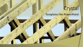  Presentation with house - Beautiful PPT theme featuring rafters on top of new backdrop and a yellow colored foreground