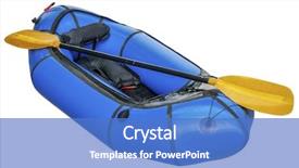  Presentation with rafting - Beautiful presentation featuring rafting - blue packraft one-person light raft backdrop and a teal colored foreground