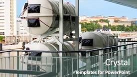  Presentation with cruise ship - Beautiful presentation theme featuring rafting - cruise ship emergency life raft backdrop and a gray colored foreground