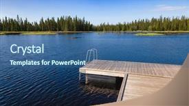  Presentation with lake dock - PPT layouts featuring rafting - floating swimming raft dock background and a ocean colored foreground