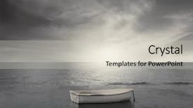  Presentation with boating - Presentation design having rafting boating - wooden boat in the sea background and a  colored foreground