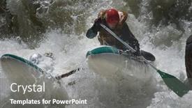  Presentation with rafting - Cool new PPT theme with rafting-competition backdrop and a gray colored foreground