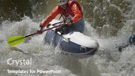  Presentation with rafting - PPT theme consisting of rafting-competition background and a gray colored foreground