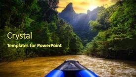 Presentation with rafting - Theme with rafting-in-the-rainforest background and a tawny brown colored foreground