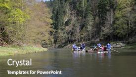  Presentation with boating - Colorful slides enhanced with rafting on dunajec river slovakia backdrop and a violet colored foreground