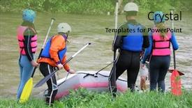  Presentation with boat river - Colorful slides enhanced with concepts - balance risk potentiality movement backdrop and a  colored foreground.