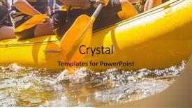  Presentation with rafting - Beautiful PPT layouts featuring rafting team summer extreme water backdrop and a gold colored foreground