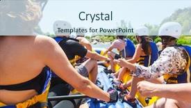 Presentation with rafting - PPT theme having rafting team summer extreme water background and a sky blue colored foreground