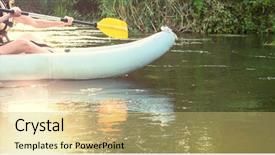  Presentation with rafting - Cool new presentation theme with rafting team summer extreme water backdrop and a yellow colored foreground