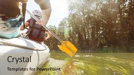  Presentation with rafting - Colorful slide deck enhanced with rafting team summer extreme water backdrop and a yellow colored foreground