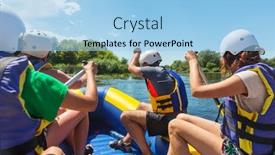  Presentation with rafting - PPT layouts featuring rafting-team-summer-extreme-water background and a light blue colored foreground