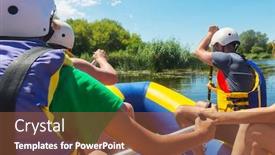  Presentation with rafting - Cool new PPT theme with rafting-team-summer-extreme-water backdrop and a tawny brown colored foreground