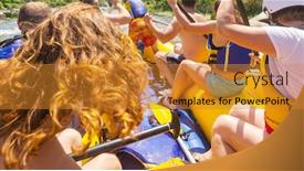  Presentation with rafting - PPT theme enhanced with rafting-team-summer-extreme-water background and a gold colored foreground