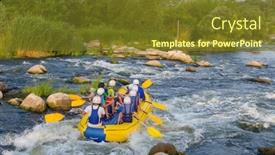  Presentation with rafting - Beautiful slides featuring rafting-team-summer-extreme-water backdrop and a tawny brown colored foreground