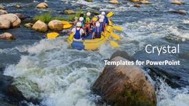  Presentation with rafting - Slide set enhanced with rafting-team-summer-extreme-water background and a ocean colored foreground