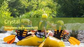 Presentation with rafting - Audience pleasing PPT theme consisting of rafting team summer extreme water backdrop and a tawny brown colored foreground