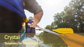  Presentation with rafting - Cool new slides with rafting team summer extreme water backdrop and a tawny brown colored foreground