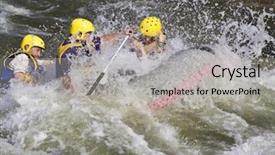  Presentation with rafting - Presentation theme enhanced with four men whitewater rafting background and a light gray colored foreground