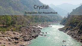  Presentation with india ganges - Colorful PPT theme enhanced with rafting on the river ganges backdrop and a light blue colored foreground