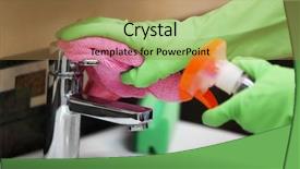  Presentation with spray - PPT layouts enhanced with rag and detergent spray cleaning background and a  colored foreground