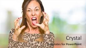  Presentation with animal print - Slide deck with ragbe - beautiful middle age woman wearing background and a coral colored foreground