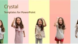  Presentation with collage - Audience pleasing slide deck consisting of rageful children - collage of brunette hispanic girl backdrop and a cream colored foreground