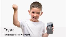  Presentation with rain and dark - Cool new slide deck with rageful children - dark haired little child holding backdrop and a light gray colored foreground