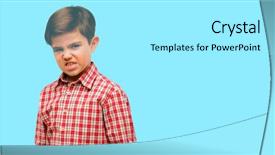  Presentation with angry child - Amazing presentation design having rageful children - handsome toddler child with green backdrop and a white colored foreground