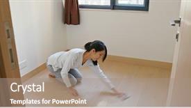  Presentation with wash - Amazing presentation theme having ragged - asian housewife woman wash backdrop and a coral colored foreground