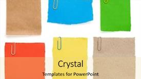  Presentation with notebook paper wiht clip - Slide deck enhanced with ragged note paper and clip background and a yellow colored foreground