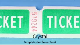  Presentation with raffle ticket - PPT layouts featuring ragged old fashioned paper ticket background and a seafoam green colored foreground