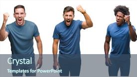  Presentation with african american men - Colorful slide deck enhanced with while shouting with anger rage backdrop and a ocean colored foreground