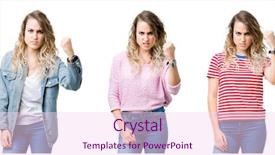  Presentation with swimming beautiful girl swims underwater - Presentation design consisting of while shouting with anger rage background and a  colored foreground