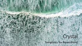  Presentation with ocean wave - Presentation design featuring raging sea - aerial view of a magnificent background and a light blue colored foreground