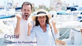  Presentation with mangrove avicenia marina - Amazing slide set having raging sea - middle age couple in marina backdrop and a  colored foreground