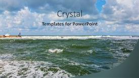  Presentation with winter storm - Presentation theme having raging-storm-in-the-mediterranean background and a light blue colored foreground