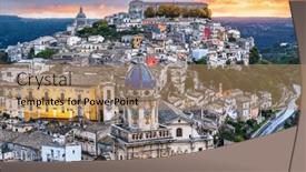  Presentation with dawn - Slide set consisting of ragusa-ibla-sicily-italy background and a coral colored foreground