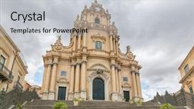  Presentation with church - Slide deck featuring ragusa sicily july 26 2016 background and a light gray colored foreground