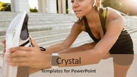  Presentation with rail - Cool new slides with rail - portrait of a fitness woman backdrop and a coral colored foreground