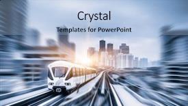  Presentation with kuala lumpur - Beautiful slide deck featuring rail - sky train through the city backdrop and a light blue colored foreground