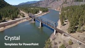  Presentation with montana - Slides with rail bridge - montana mountain valley river roads background and a  colored foreground