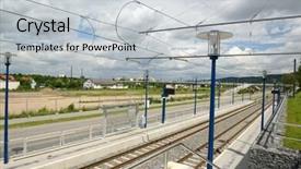  Presentation with rain city - Amazing presentation having rail facilities in the city backdrop and a light gray colored foreground