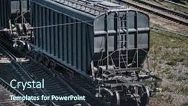  Presentation with rail - PPT theme enhanced with rail-freight-cars background and a tawny brown colored foreground