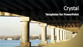  Presentation with rail bridge - Slide set having rail gate - bridge construction background and a  colored foreground