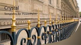  Presentation with rail - Slides with rail gate - fence background and a  colored foreground